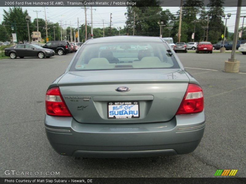 Titanium Green Metallic / Pebble Beige 2006 Ford Five Hundred SE AWD
