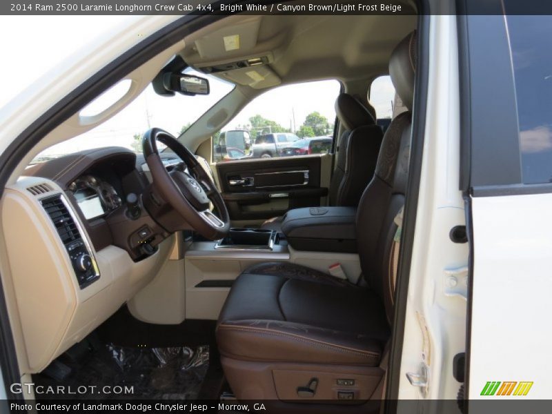 Bright White / Canyon Brown/Light Frost Beige 2014 Ram 2500 Laramie Longhorn Crew Cab 4x4