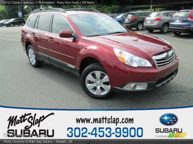 Ruby Red Pearl / Off Black 2012 Subaru Outback 2.5i Premium