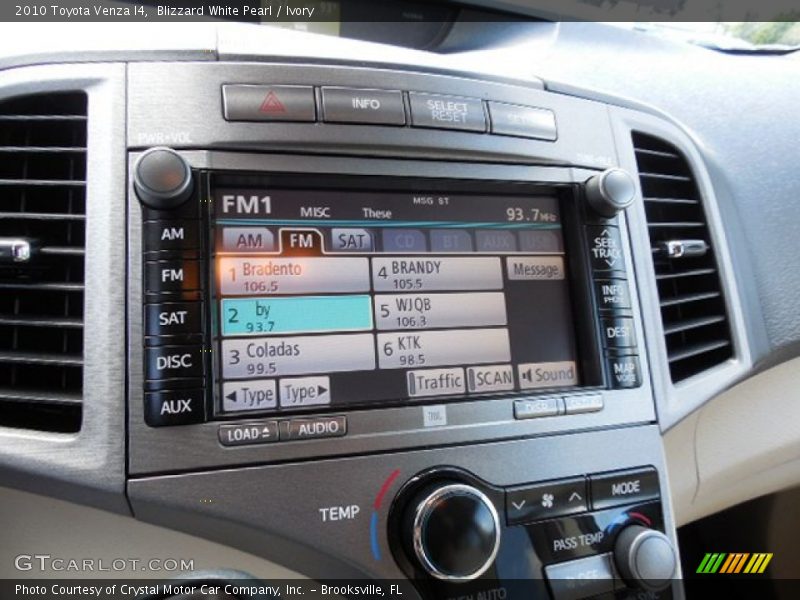 Blizzard White Pearl / Ivory 2010 Toyota Venza I4