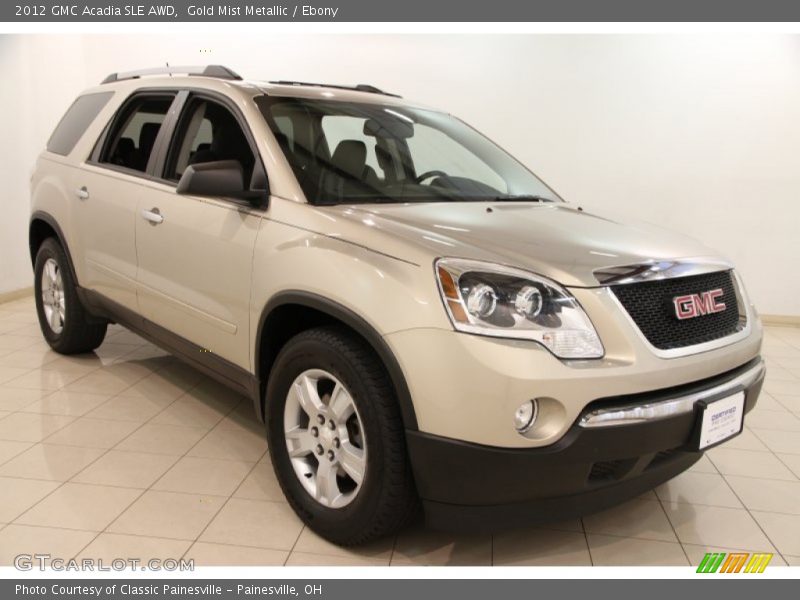Gold Mist Metallic / Ebony 2012 GMC Acadia SLE AWD