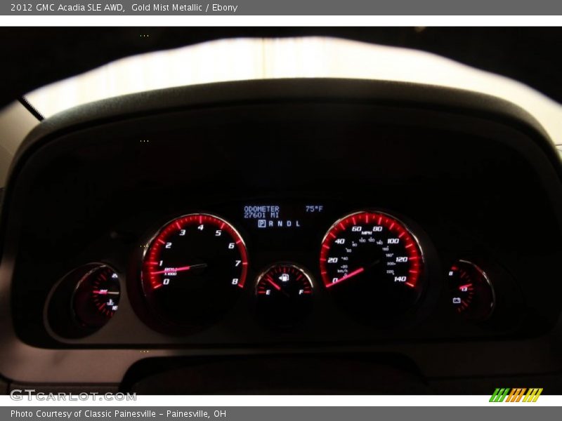 Gold Mist Metallic / Ebony 2012 GMC Acadia SLE AWD