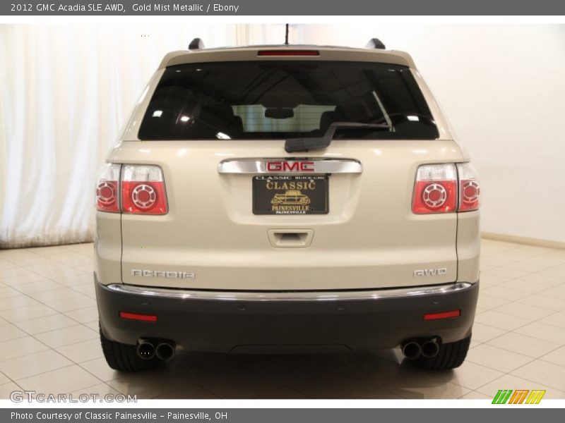 Gold Mist Metallic / Ebony 2012 GMC Acadia SLE AWD