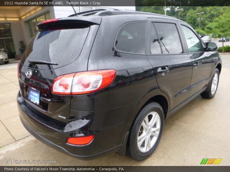 Twilight Black / Gray 2012 Hyundai Santa Fe SE V6 AWD