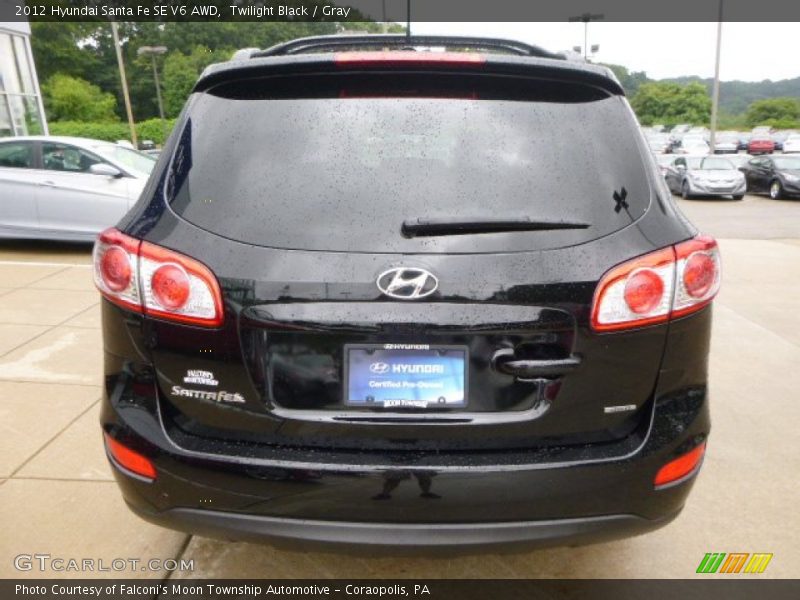 Twilight Black / Gray 2012 Hyundai Santa Fe SE V6 AWD