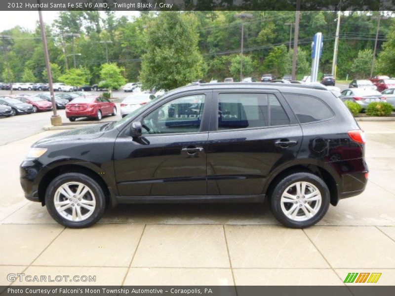 Twilight Black / Gray 2012 Hyundai Santa Fe SE V6 AWD