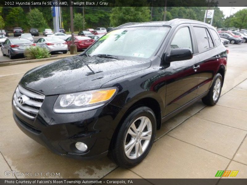 Twilight Black / Gray 2012 Hyundai Santa Fe SE V6 AWD
