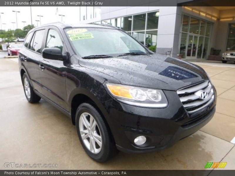 Twilight Black / Gray 2012 Hyundai Santa Fe SE V6 AWD