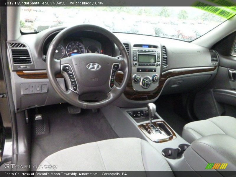 Twilight Black / Gray 2012 Hyundai Santa Fe SE V6 AWD