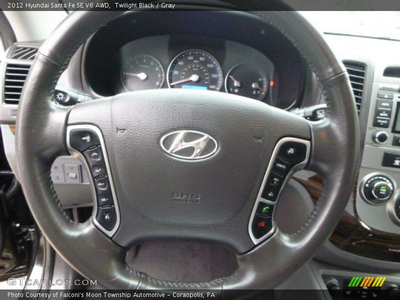 Twilight Black / Gray 2012 Hyundai Santa Fe SE V6 AWD