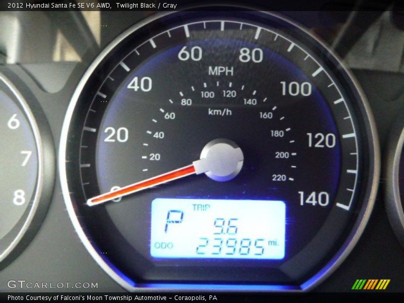 Twilight Black / Gray 2012 Hyundai Santa Fe SE V6 AWD