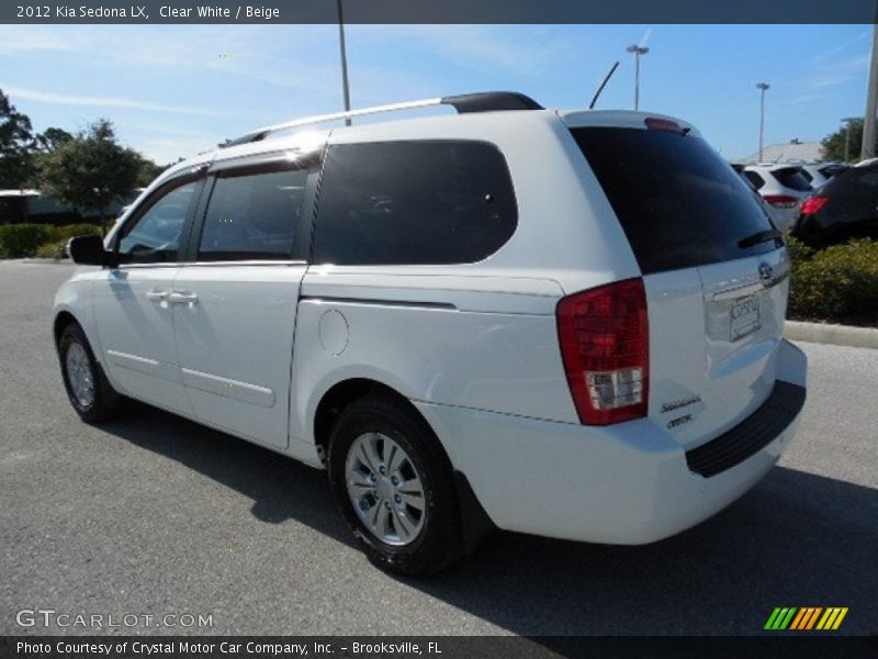 Clear White / Beige 2012 Kia Sedona LX