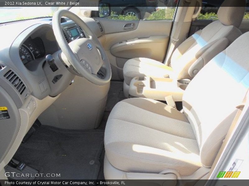 Clear White / Beige 2012 Kia Sedona LX