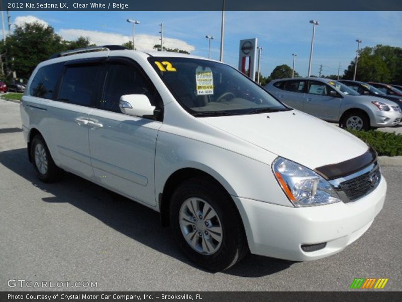 Clear White / Beige 2012 Kia Sedona LX