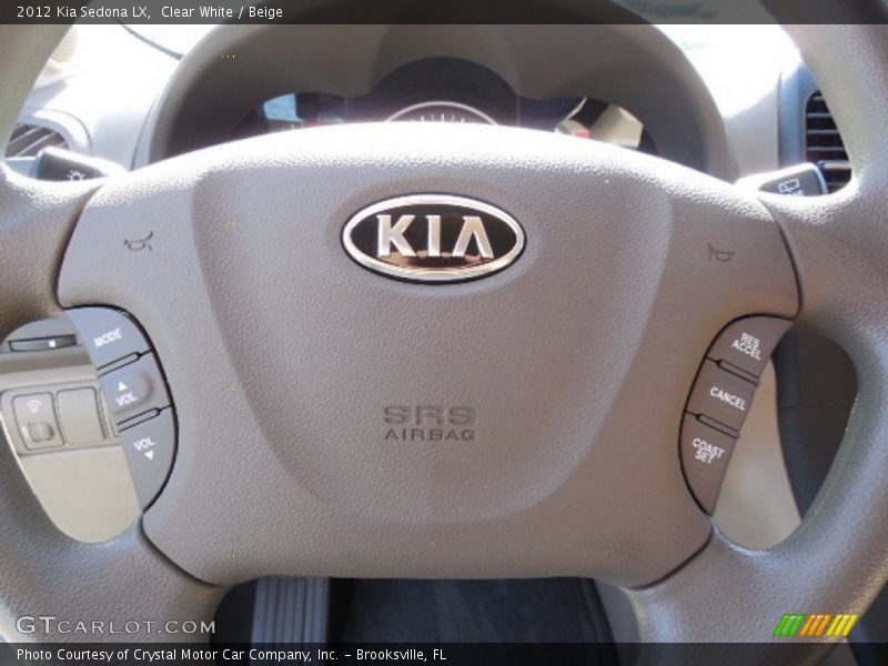 Clear White / Beige 2012 Kia Sedona LX