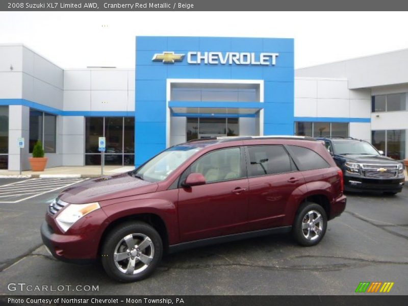 Cranberry Red Metallic / Beige 2008 Suzuki XL7 Limited AWD