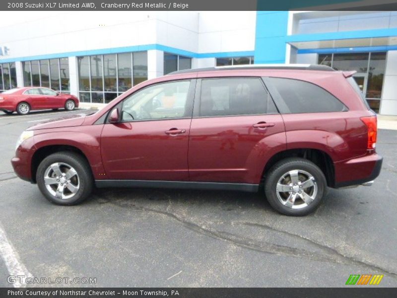 Cranberry Red Metallic / Beige 2008 Suzuki XL7 Limited AWD