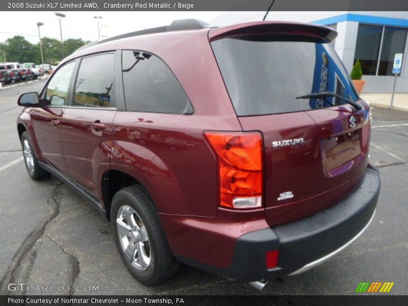 Cranberry Red Metallic / Beige 2008 Suzuki XL7 Limited AWD