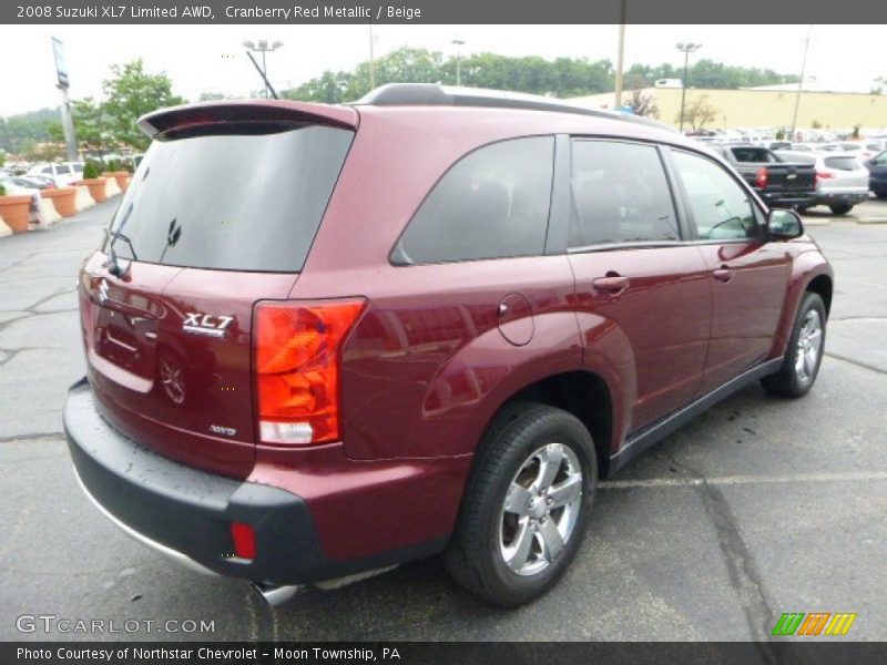 Cranberry Red Metallic / Beige 2008 Suzuki XL7 Limited AWD