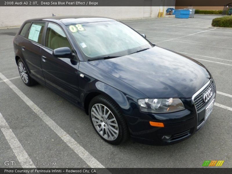 Deep Sea Blue Pearl Effect / Beige 2008 Audi A3 2.0T