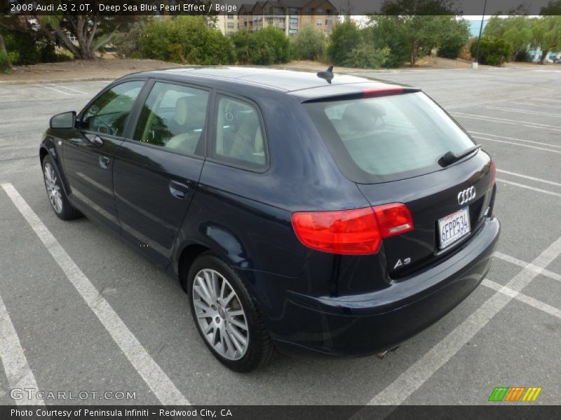 Deep Sea Blue Pearl Effect / Beige 2008 Audi A3 2.0T