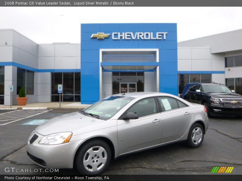 Liquid Silver Metallic / Ebony Black 2008 Pontiac G6 Value Leader Sedan