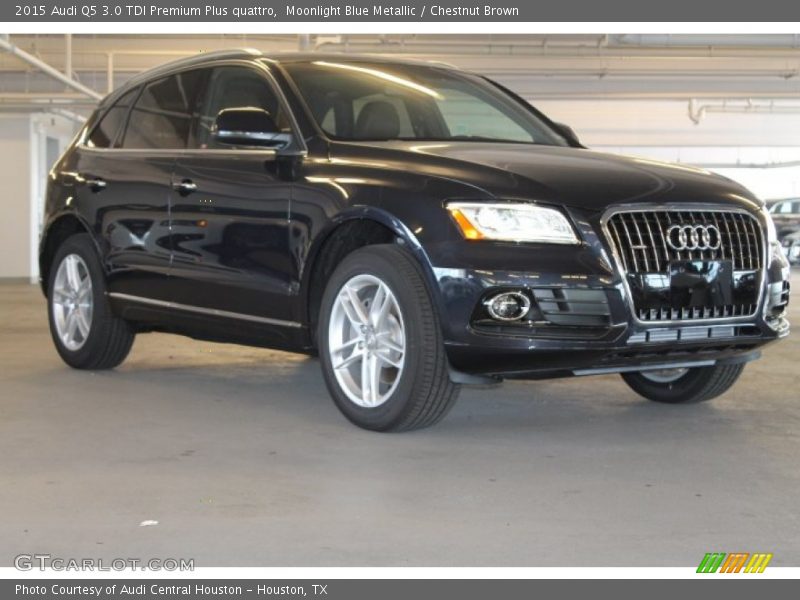 Moonlight Blue Metallic / Chestnut Brown 2015 Audi Q5 3.0 TDI Premium Plus quattro