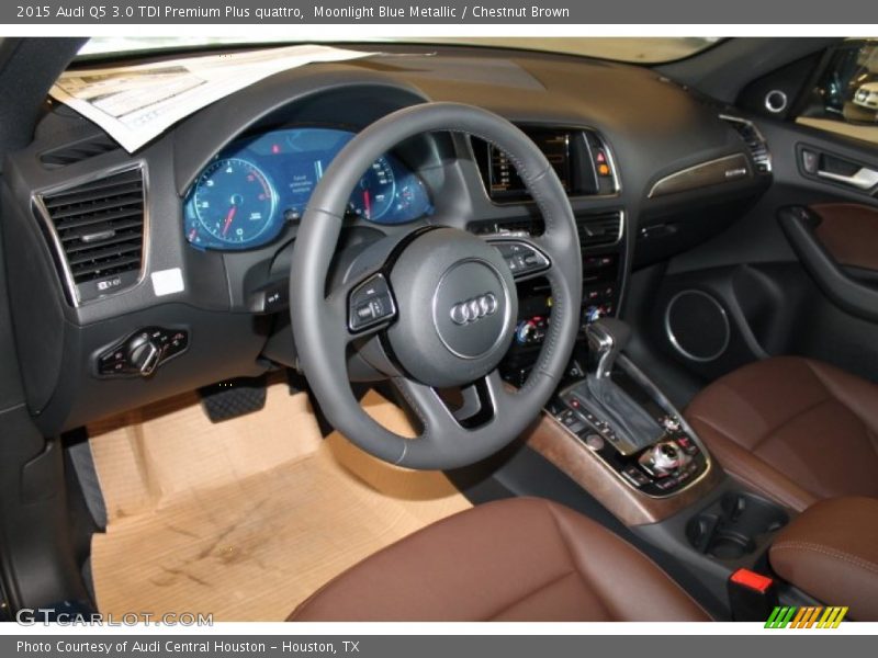 Moonlight Blue Metallic / Chestnut Brown 2015 Audi Q5 3.0 TDI Premium Plus quattro