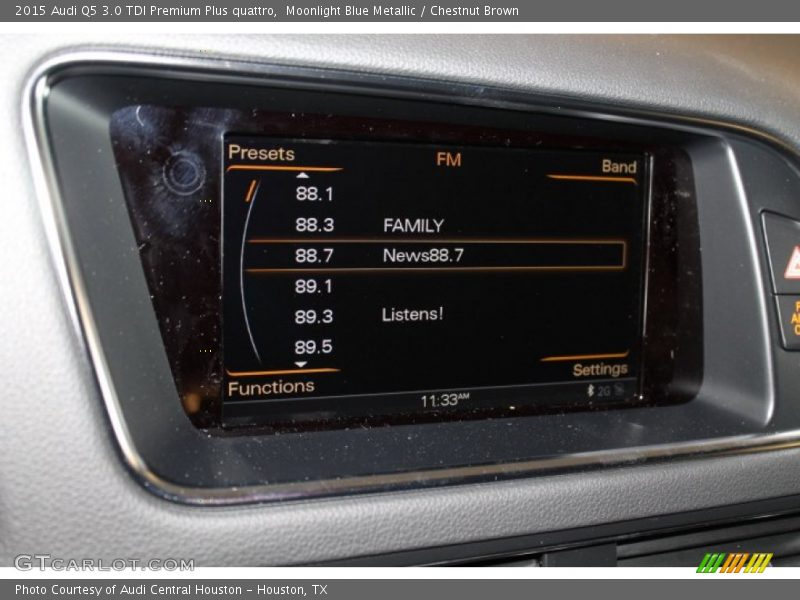 Moonlight Blue Metallic / Chestnut Brown 2015 Audi Q5 3.0 TDI Premium Plus quattro
