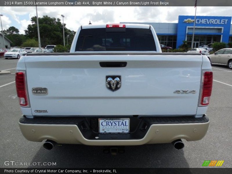 Bright White / Canyon Brown/Light Frost Beige 2014 Ram 1500 Laramie Longhorn Crew Cab 4x4