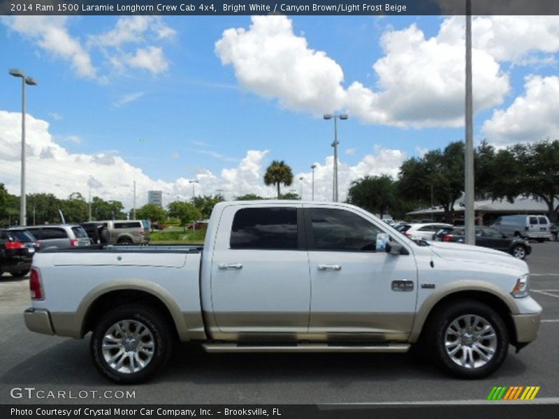 Bright White / Canyon Brown/Light Frost Beige 2014 Ram 1500 Laramie Longhorn Crew Cab 4x4