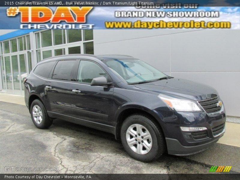 Blue Velvet Metallic / Dark Titanium/Light Titanium 2015 Chevrolet Traverse LS AWD