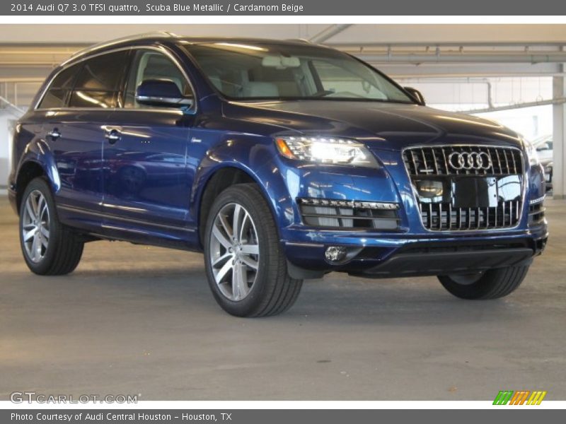 Scuba Blue Metallic / Cardamom Beige 2014 Audi Q7 3.0 TFSI quattro