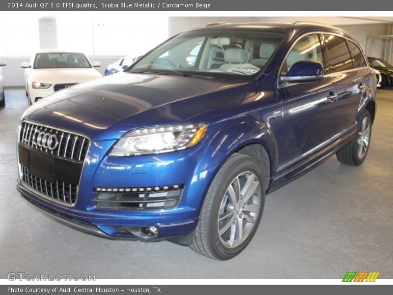 Scuba Blue Metallic / Cardamom Beige 2014 Audi Q7 3.0 TFSI quattro