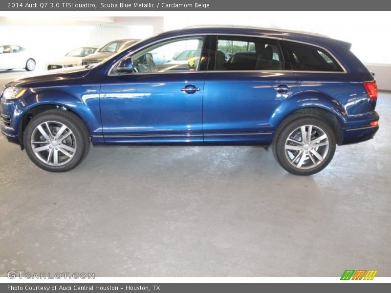 Scuba Blue Metallic / Cardamom Beige 2014 Audi Q7 3.0 TFSI quattro