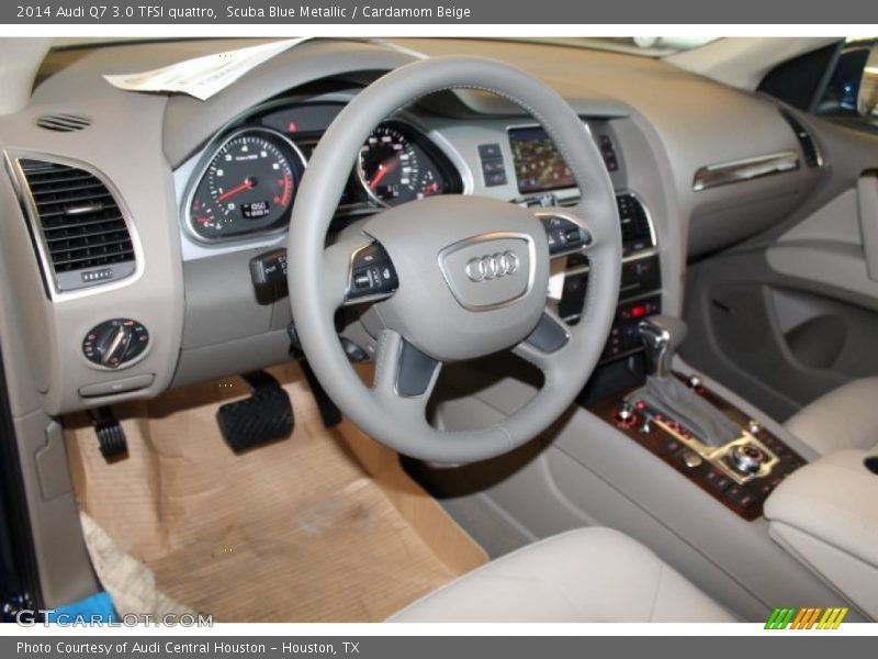 Scuba Blue Metallic / Cardamom Beige 2014 Audi Q7 3.0 TFSI quattro