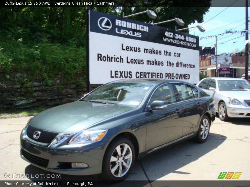 Verdigris Green Mica / Cashmere 2009 Lexus GS 350 AWD