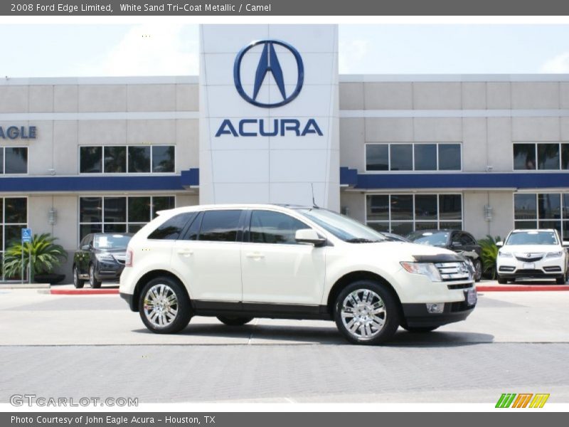 White Sand Tri-Coat Metallic / Camel 2008 Ford Edge Limited