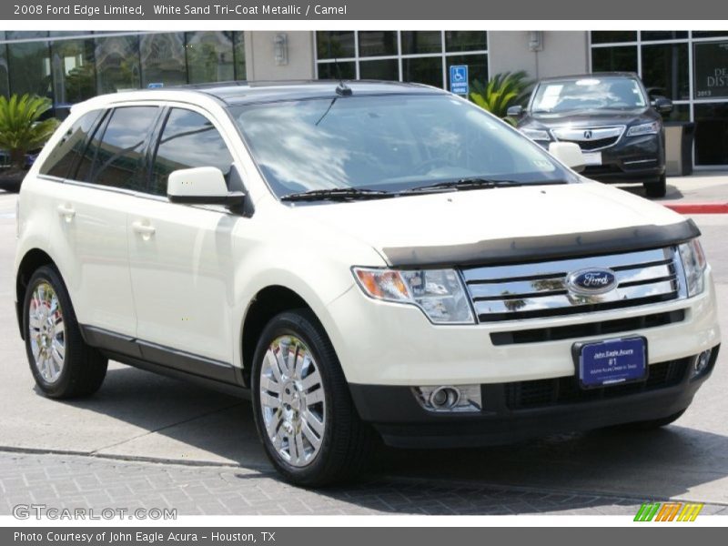 White Sand Tri-Coat Metallic / Camel 2008 Ford Edge Limited