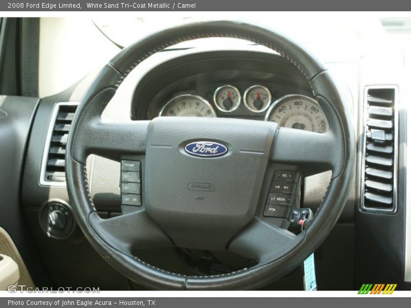 White Sand Tri-Coat Metallic / Camel 2008 Ford Edge Limited