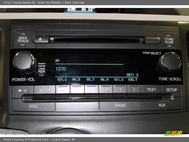 Silver Sky Metallic / Dark Charcoal 2012 Toyota Sienna SE