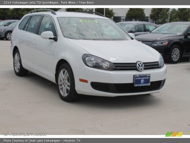 Pure White / Titan Black 2014 Volkswagen Jetta TDI SportWagen
