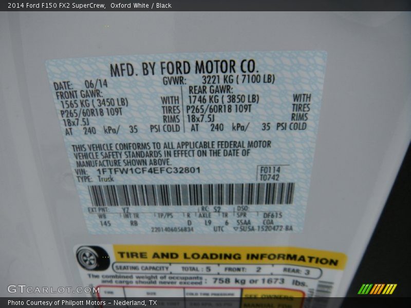 Oxford White / Black 2014 Ford F150 FX2 SuperCrew