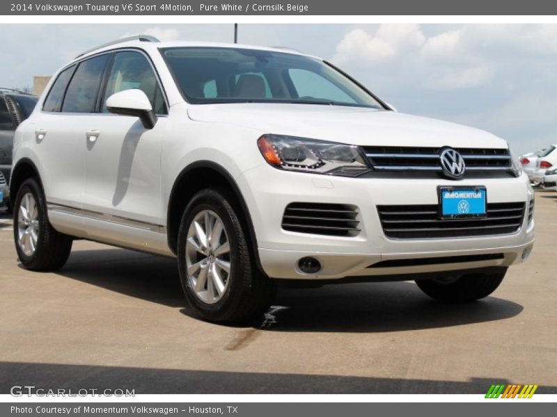 Pure White / Cornsilk Beige 2014 Volkswagen Touareg V6 Sport 4Motion