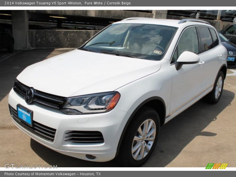 Pure White / Cornsilk Beige 2014 Volkswagen Touareg V6 Sport 4Motion