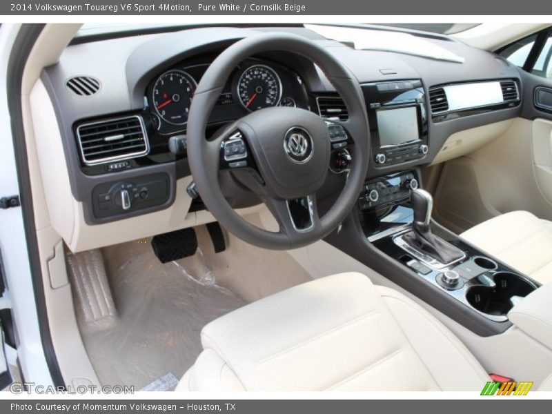 Pure White / Cornsilk Beige 2014 Volkswagen Touareg V6 Sport 4Motion