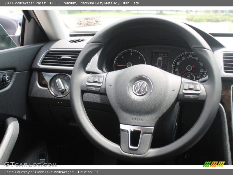 Platinum Gray Metallic / Titan Black 2014 Volkswagen Passat TDI SEL Premium