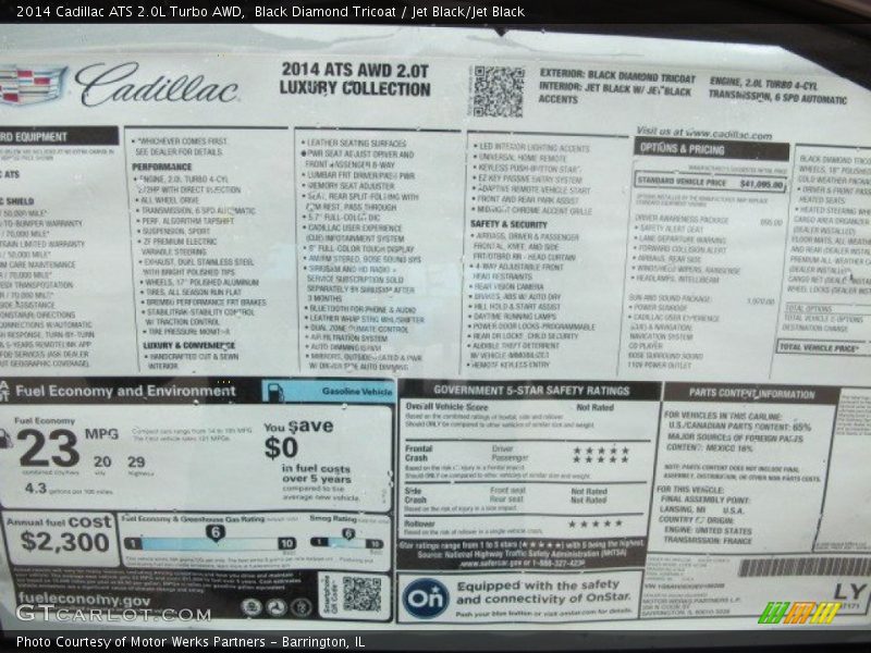 Black Diamond Tricoat / Jet Black/Jet Black 2014 Cadillac ATS 2.0L Turbo AWD