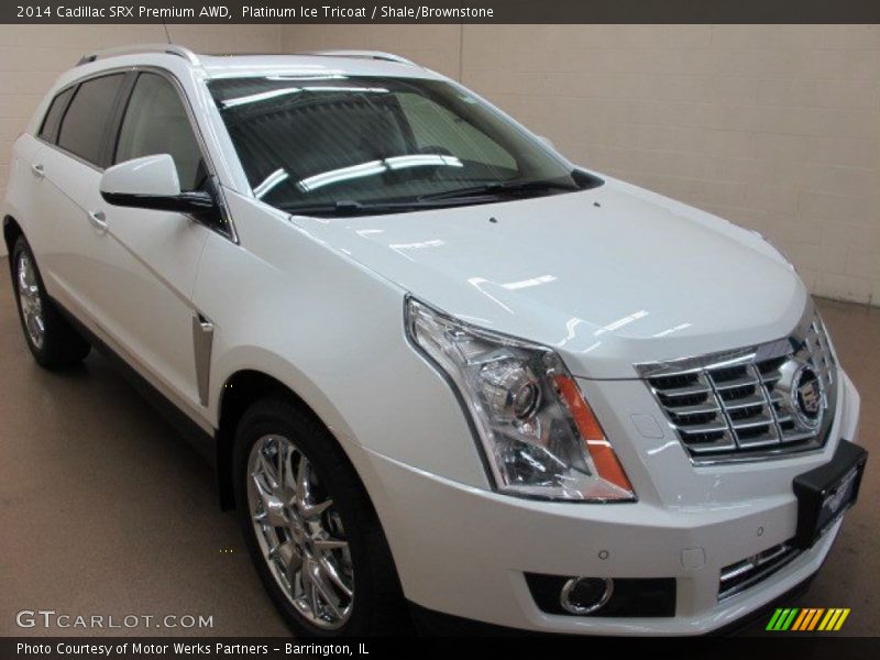 Platinum Ice Tricoat / Shale/Brownstone 2014 Cadillac SRX Premium AWD