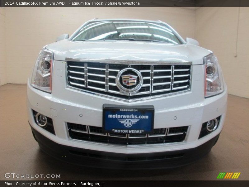 Platinum Ice Tricoat / Shale/Brownstone 2014 Cadillac SRX Premium AWD